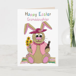 Tarjeta Pascua, Nieta, Conejo de Pascua de peluche