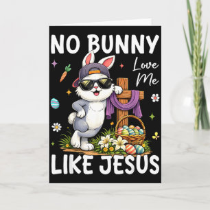Tarjeta Pascua Ningún conejo me ama como Jesús Niños Crist