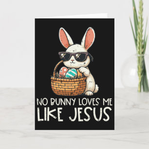 Tarjeta Pascua Ningún conejo me ama como Jesús Niños Crist