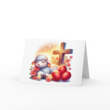 Pascua ortodoxa de cordero somnoliento