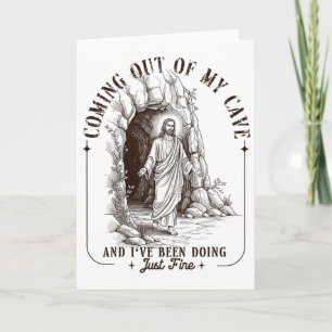 Tarjeta Pascua Saliendo De Mi Cueva Resurrección De Jesús 