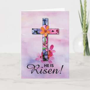 Tarjeta Pascua, se levanta sobre las flores acuáticas
