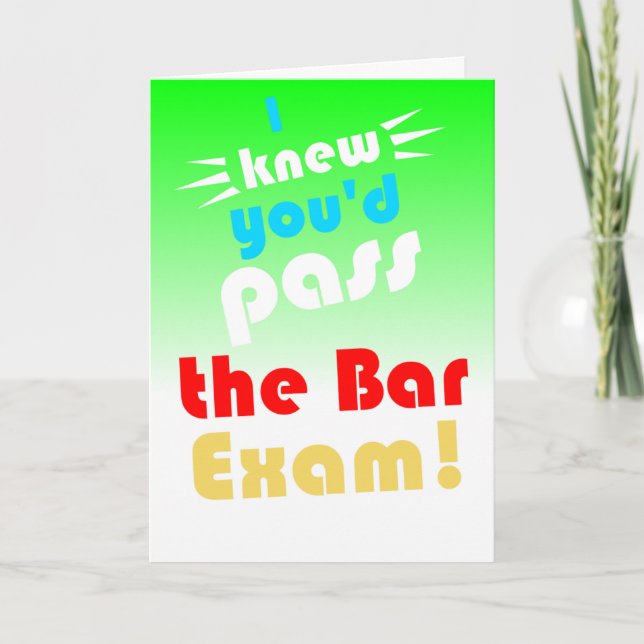 Tarjeta pase gracioso el examen de bar (Anverso)