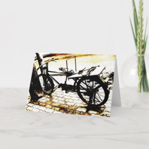 Tarjeta Paseo en bicicleta - apariencia sepia retro