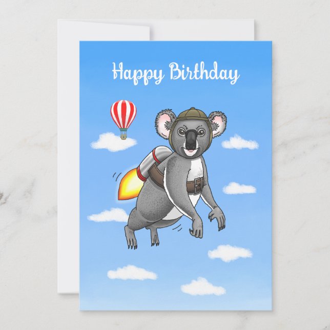 Tarjeta Paseo en Jetpack de Rocket Koala (Anverso)