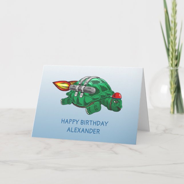 Tarjeta Paseo en Jetpack de Rocket Turtle (Anverso)