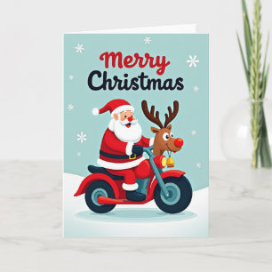 Tarjeta Paseo en moto de Santa Rudolf