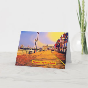 Tarjeta Paseo marítimo de la playa Arte Pop