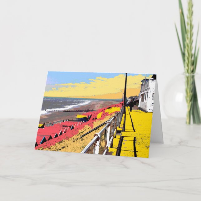 Tarjeta Paseo marítimo de Southwold coloreado (Anverso)
