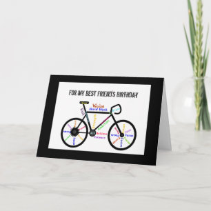 Tarjeta Paseo por los senderos en bicicleta mejor cumpleañ