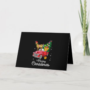Tarjeta Paseos de Cabra Coche Rojo Navidad
