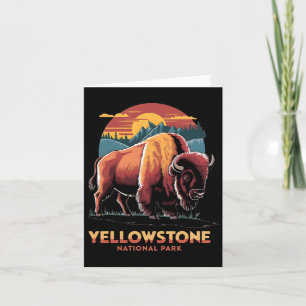 Tarjeta Paseos en camping Retro Yellowstone Parque Naciona