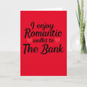 Tarjeta Paseos románticos al banco, Divertido, Día de San