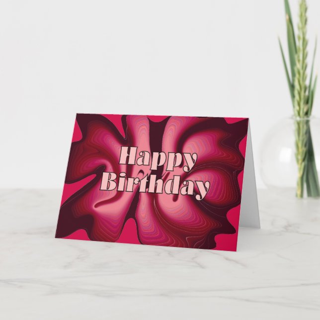 Tarjeta Pasión del rojo del feliz cumpleaños (Anverso)