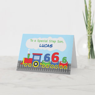 Tarjeta Paso Son 6º tren colorido de cumpleaños en la pist