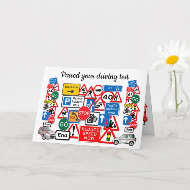 Tarjeta Pasó tu prueba de conducción ~ ¡Felicitaciones! (Planta pequeña)