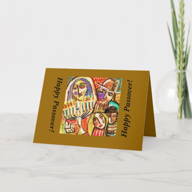Tarjeta Passover feliz: Festival de luces judío (Anverso)