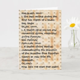 Tarjeta Passover Funny Define Haggadah Matzah