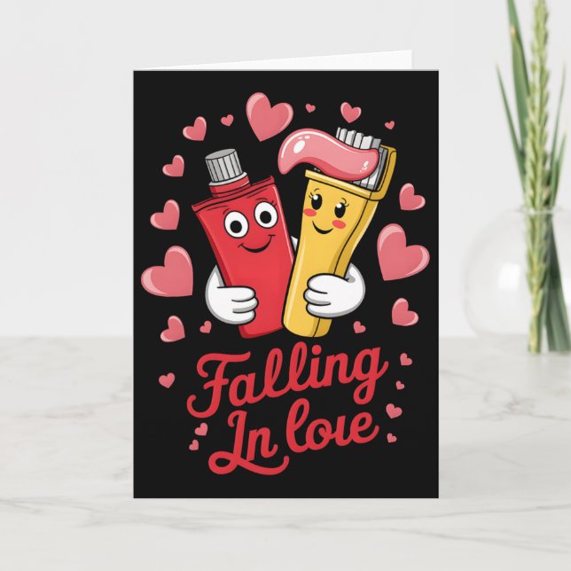 Tarjeta Pasta de dientes del día de San Valentín Cepillos  (Anverso)