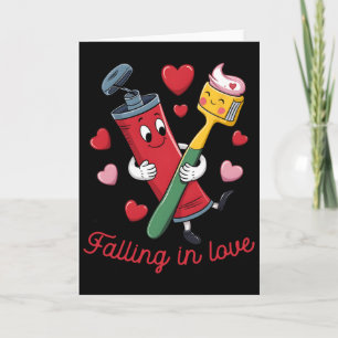 Tarjeta Pasta de dientes del Día de San Valentín Cepillos