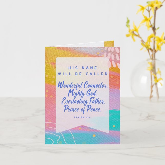 Tarjeta Pastel Abstract Wonderful Counselor Christmas Card (flor amarilla)