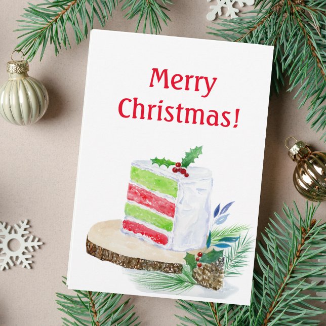 Tarjeta Pastel al Agua Feliz Navidad (A festive Christmas cake as your holiday card!  )