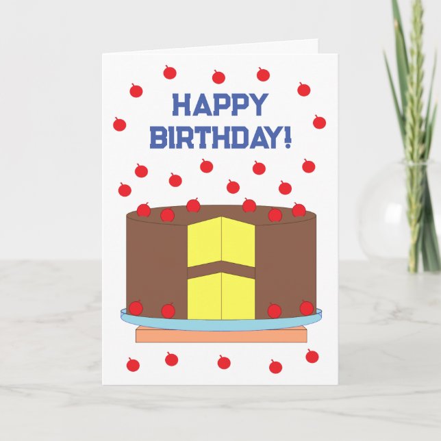 Tarjeta Pastel amarillo y Escarcha de chocolate: Cumpleaño (Anverso)