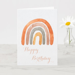 Tarjeta Pastel Arcoíris Cumpleaños Feliz