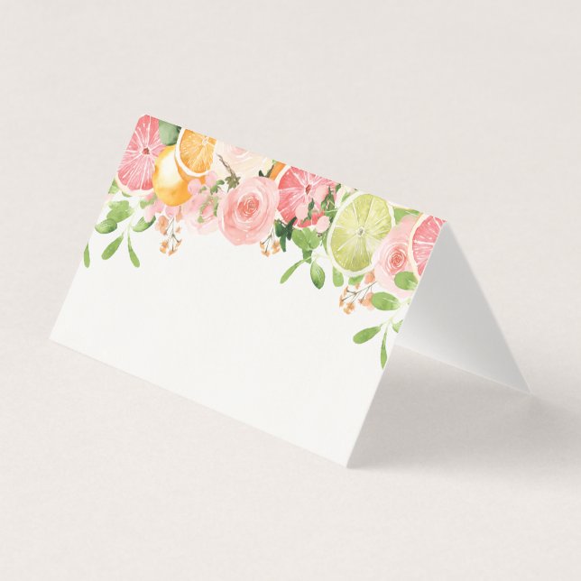 Tarjeta Pastel Citrus Floral Little Cutie Place Card (Anverso)