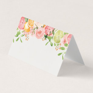 Tarjeta Pastel Citrus Floral Little Cutie Place Card