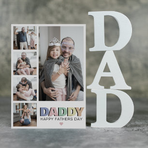 Tarjeta Pastel Daddy 5 Photo Fathers Day