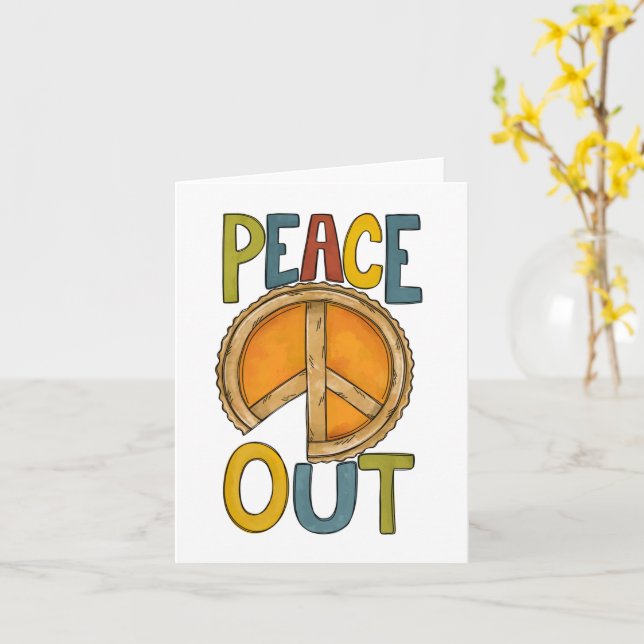 Tarjeta Pastel de Calabaza Adiós Paz (flor amarilla)