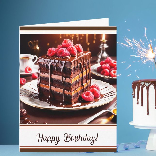 Tarjeta Pastel de Caramel de chocolate épico de cumpleaños (Surprise your loved one with a card that's not just sweet but also deliciously tempting.)