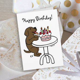 Tarjeta Pastel de chocolate de cumpleaños Labrador Persona