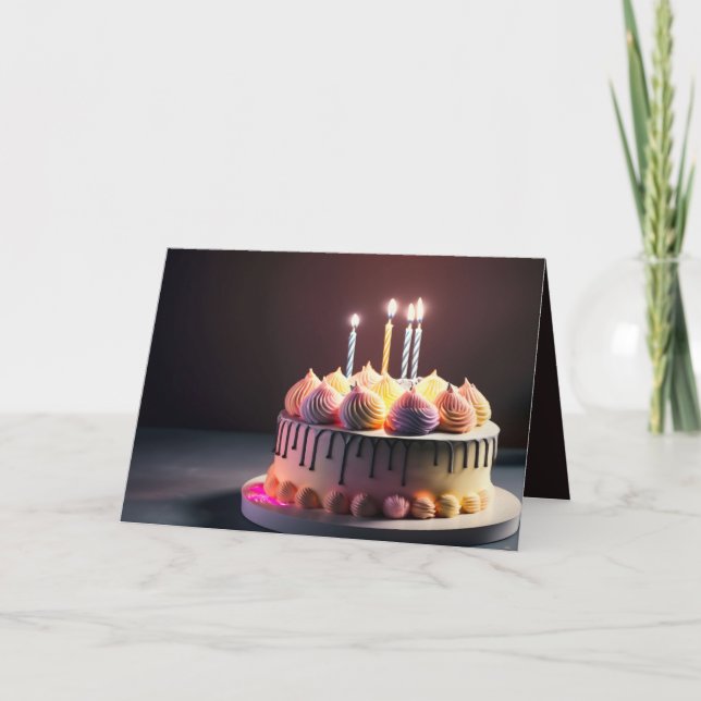 Tarjeta Pastel de cumpleaños (Anverso)