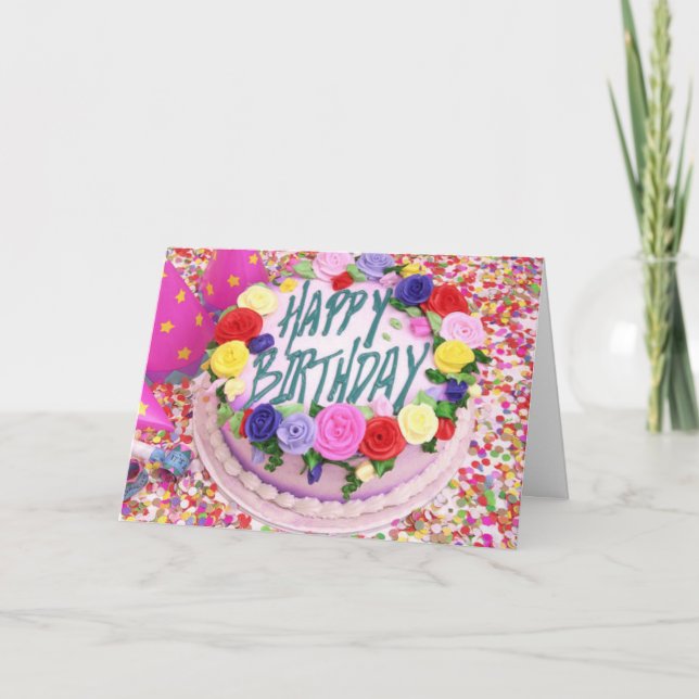 Tarjeta Pastel de cumpleaños (Anverso)