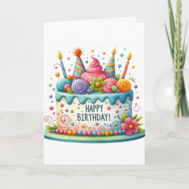 Tarjeta Pastel de cumpleaños