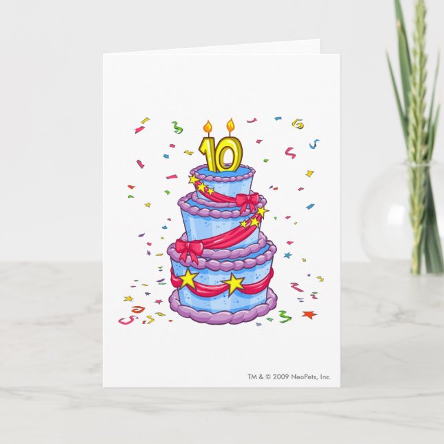 Tarjeta Pastel de cumpleaños (Anverso)
