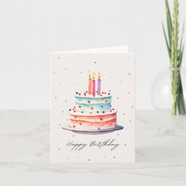 Tarjeta Pastel de cumpleaños (Anverso)