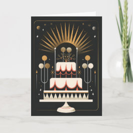 Tarjeta Pastel de cumpleaños Art Deco