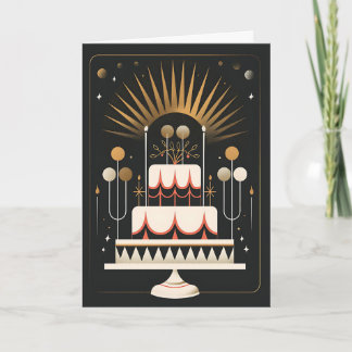 Tarjeta Pastel de cumpleaños Art Deco