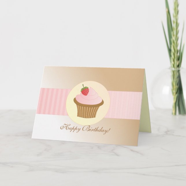 Tarjeta Pastel de cumpleaños con estilo (Anverso)