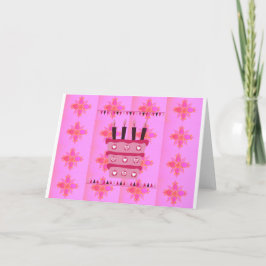 Tarjeta Pastel de cumpleaños con flores para el arte de su