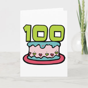 Tarjeta Pastel de cumpleaños de 100 años