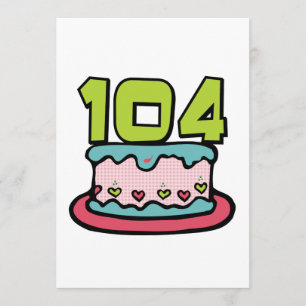 Tarjeta Pastel de cumpleaños de 104 años