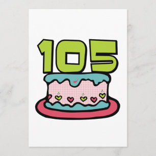 Tarjeta Pastel de cumpleaños de 105 años