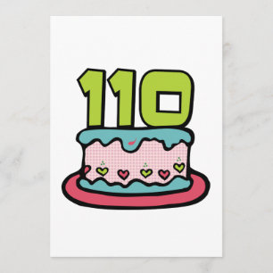 Tarjeta Pastel de cumpleaños de 110 años