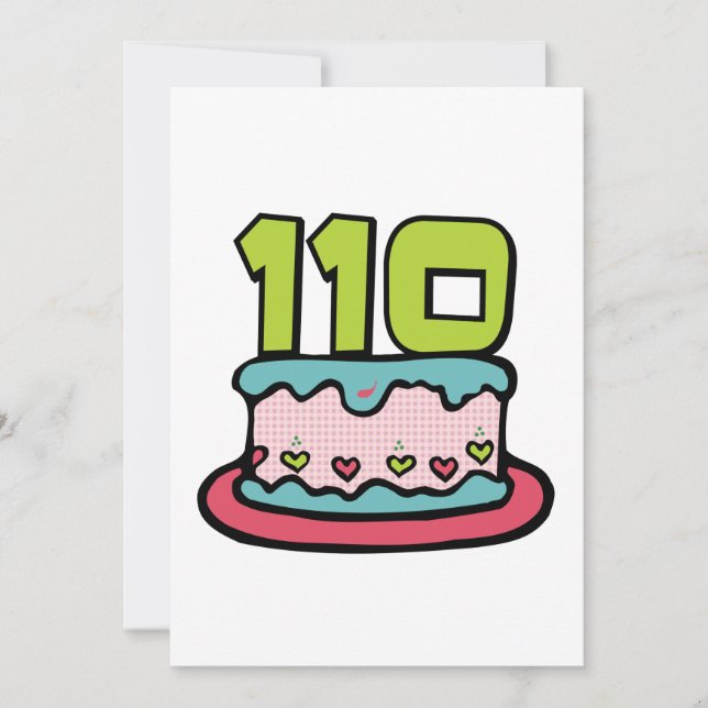 Tarjeta Pastel de cumpleaños de 110 años (Anverso)