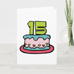 Tarjeta Pastel de cumpleaños de 15 años