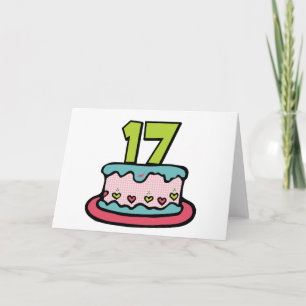 Tarjeta Pastel de cumpleaños de 17 años